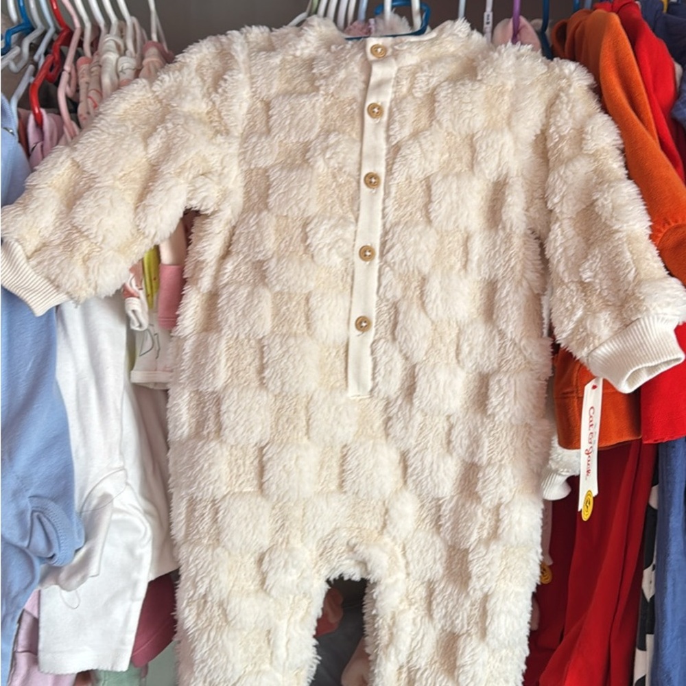 Cat & Jack Cream Fuzzy Bodysuit